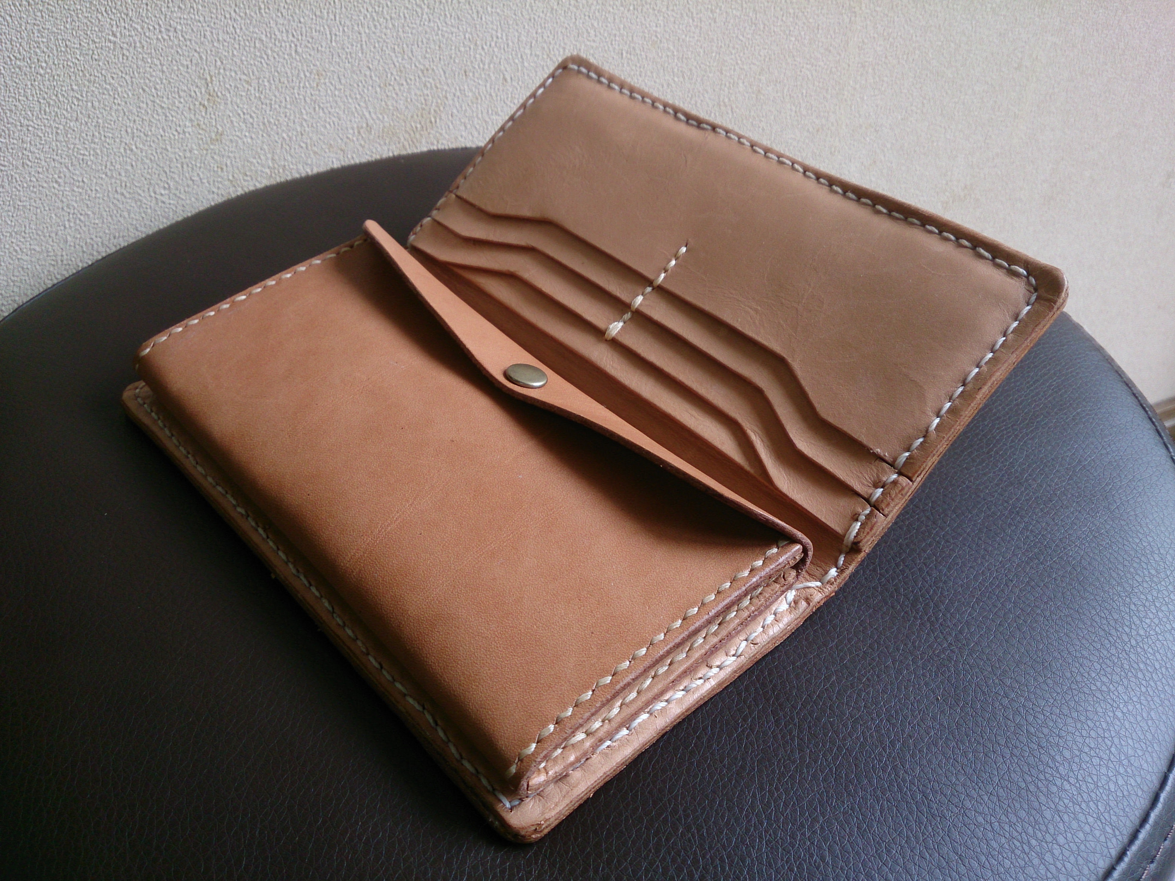 2つ折り長財布の作り方を公開（型紙＆設計）｜初心者のレザークラフト